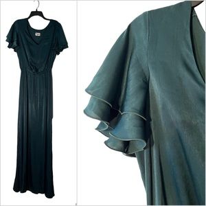 Show Me Your MuMu Forest Green Maxi Dress, sz L